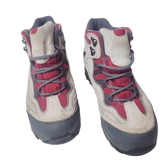 Lands End Womens Snow Suede Trekker Lace Up Boot Black & Grey Size 8 - Picture 2 of 9